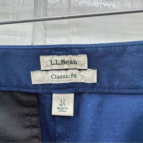 L.L. Bean Classic Fit navy pants slacks with adjustable elastic waist women's 12 - Picture 7 of 9